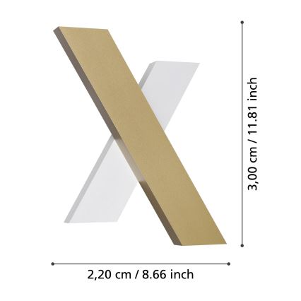 Eglo - Iluminação de parede LED 2xLED/5W/230V 3000K dourado/branco