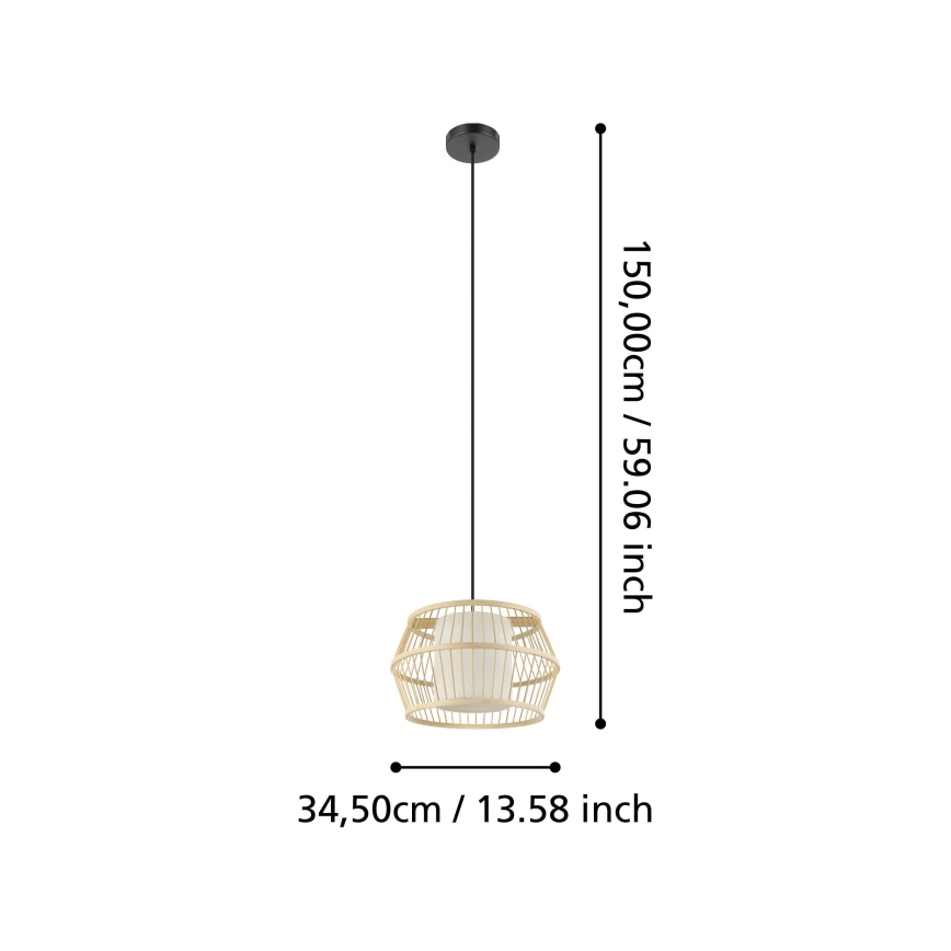 Eglo - Candeeiro suspenso 1xE27/40W/230V bambu