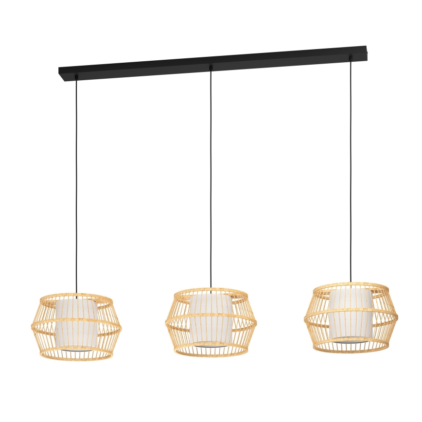 Eglo - Candeeiro suspenso 3xE27/40W/230V bambu