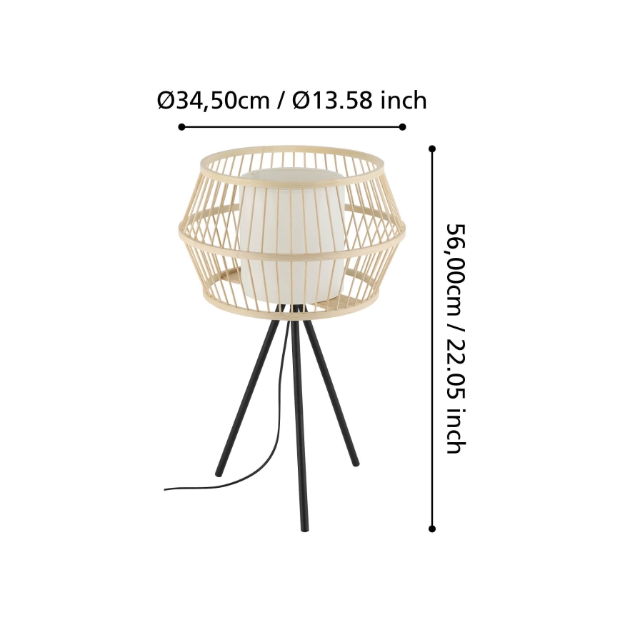 Eglo - Candeeiro de mesa 1xE27/40W/230V bambu