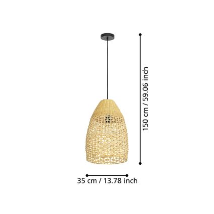 Eglo - Candeeiro suspenso 1xE27/40W/230V diâmetro 35 cm bambu