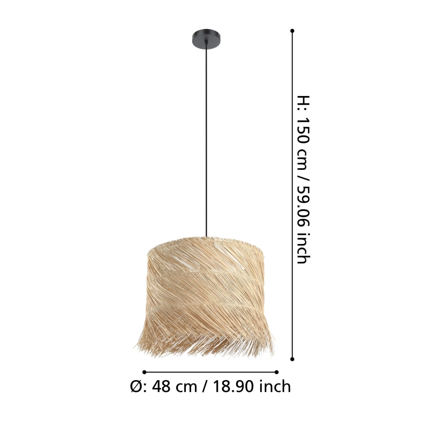 Eglo - Candeeiro suspenso 1xE27/40W/230V vime