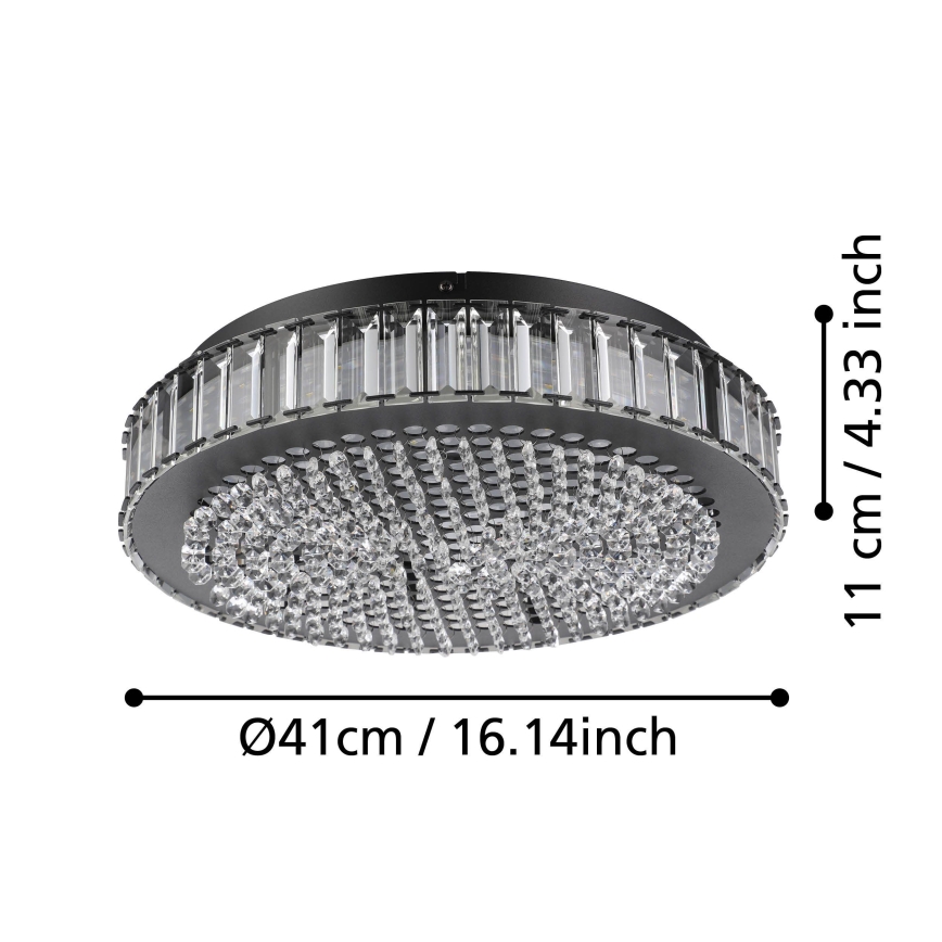 Eglo - Iluminação de teto LED com regulação LED/23,5W/230V 4000K preto
