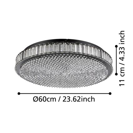 Eglo - Iluminação de teto LED com regulação LED/52,4W/230V 4000K preto