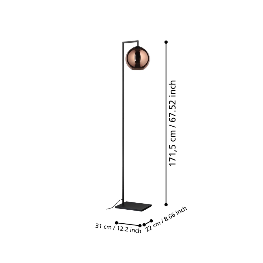 Eglo - Candeeiro de chão 1xE27/40W/230V cobre