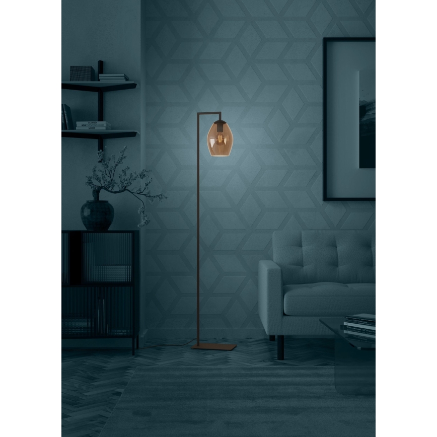 Eglo - Candeeiro de chão 1xE27/40W/230V castanho