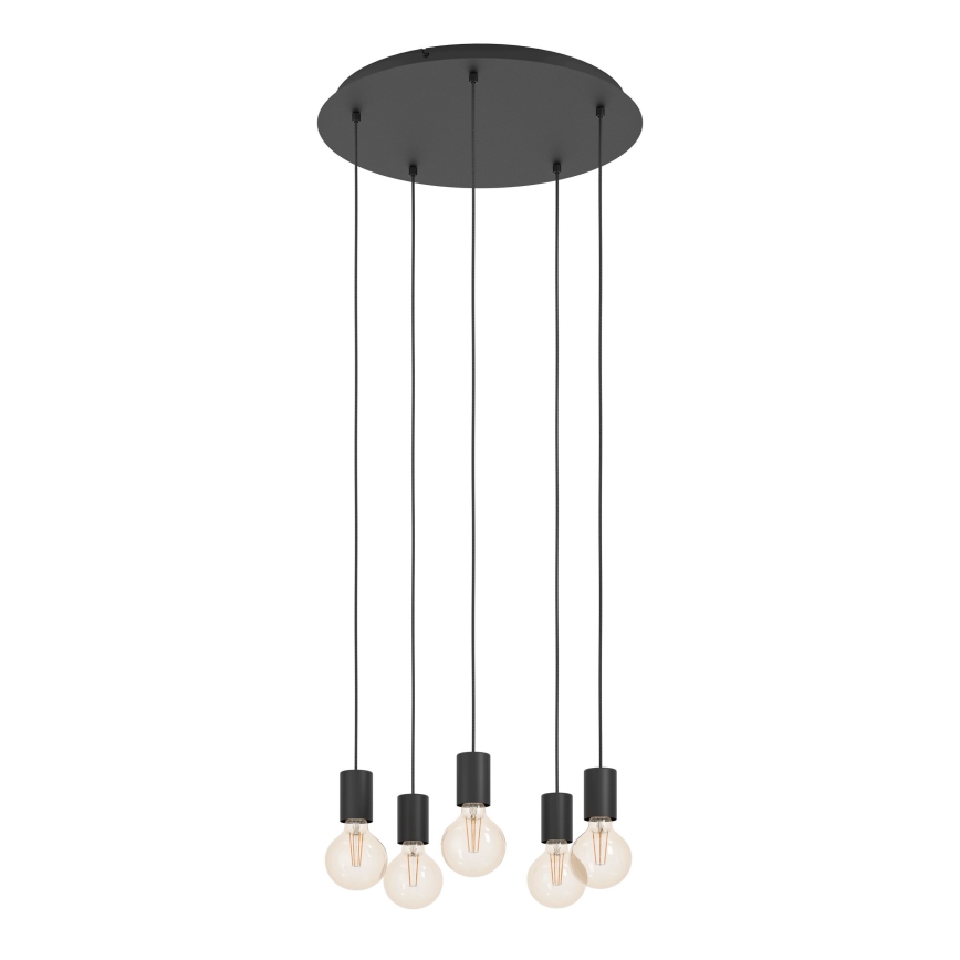 Eglo - Candeeiro suspenso 5xE27/40W/230V preto