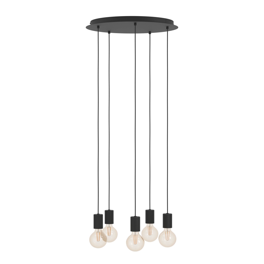 Eglo - Candeeiro suspenso 5xE27/40W/230V preto