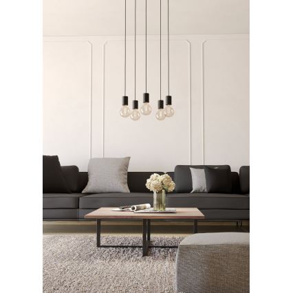 Eglo - Candeeiro suspenso 5xE27/40W/230V preto