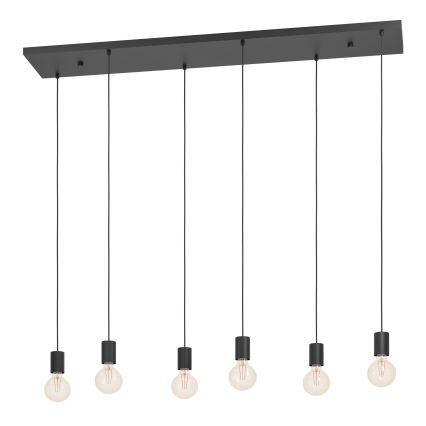Eglo - Candeeiro suspenso 6xE27/40W/230V preto