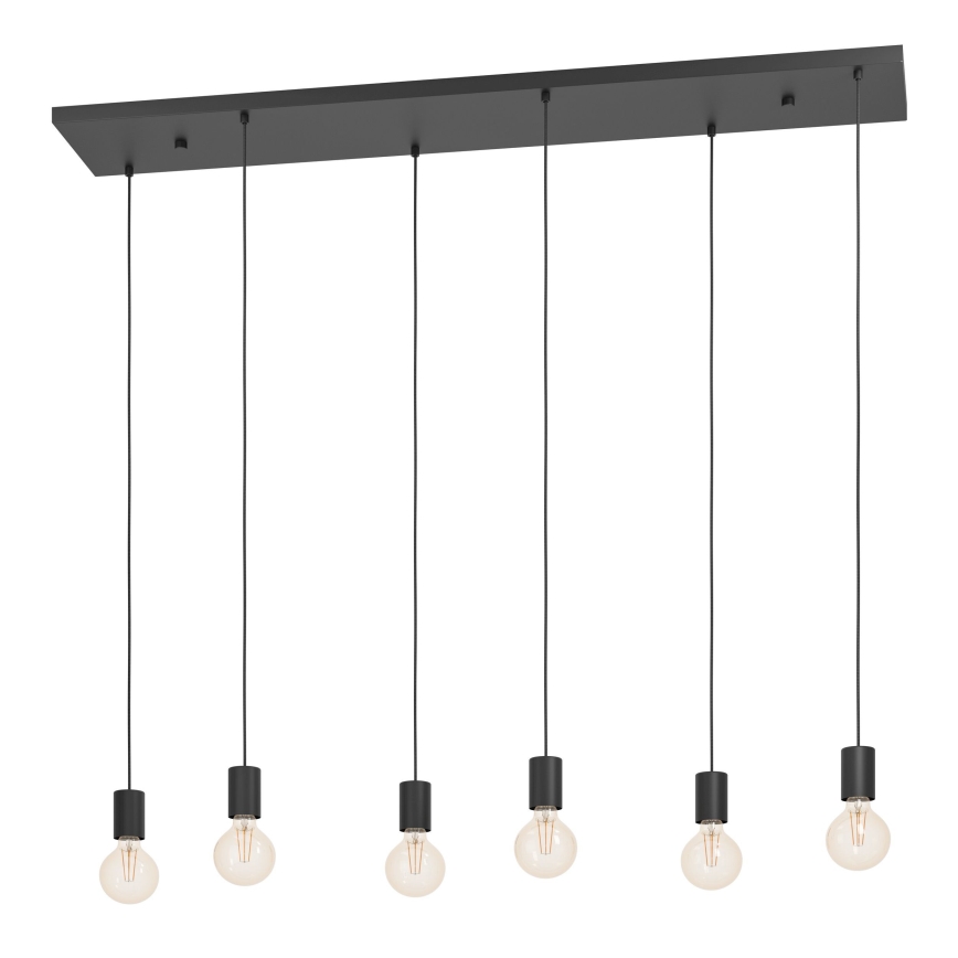 Eglo - Candeeiro suspenso 6xE27/40W/230V preto