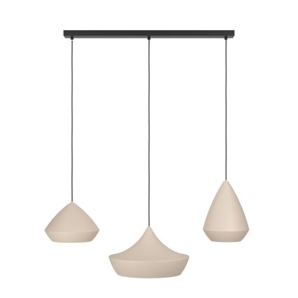 Eglo - Candeeiro suspenso 3xE27/28W/230V bege
