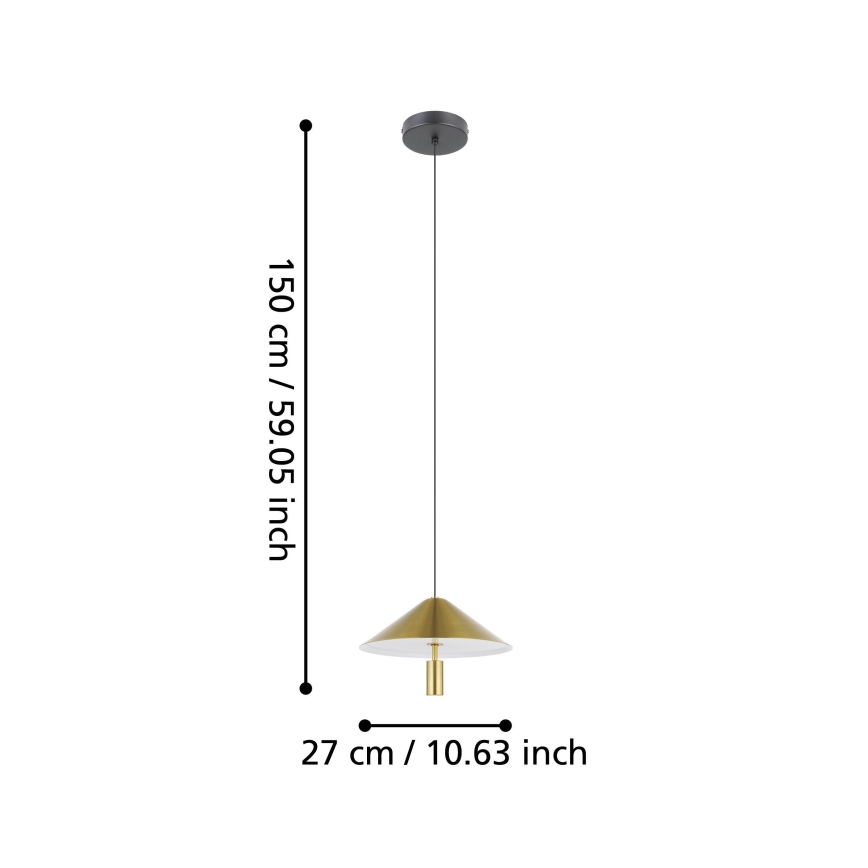 Eglo - Candeeiro suspenso LED LED/12W/230V 3000K dourado