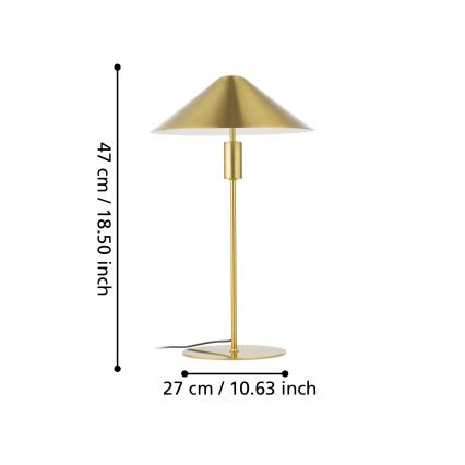 Eglo - Candeeiro de mesa LED com regulação LED/12W/230V 3000K dourado