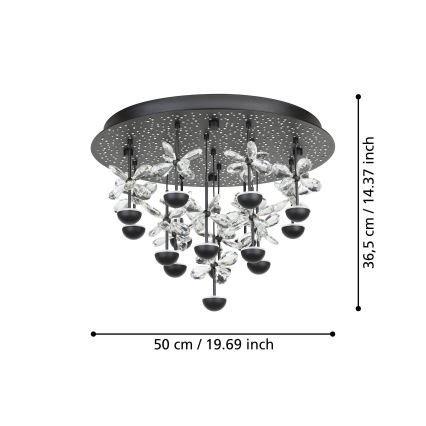 Eglo - Iluminação de teto LED com regulação LED/27W/230V 3000K preto