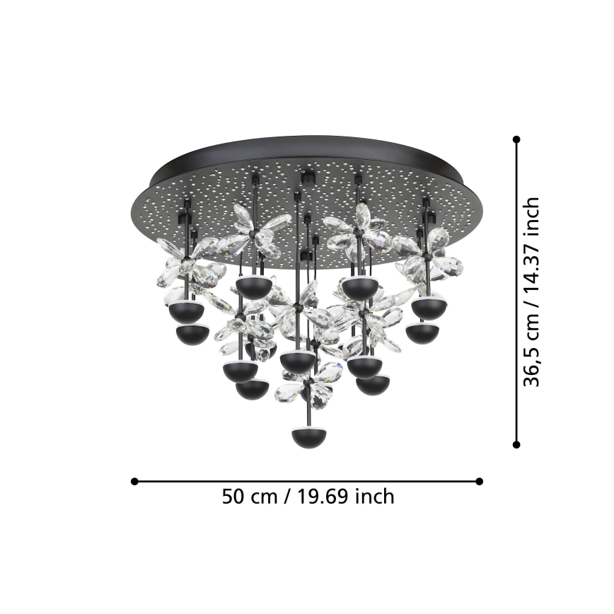 Eglo - Iluminação de teto LED com regulação LED/27W/230V 3000K preto
