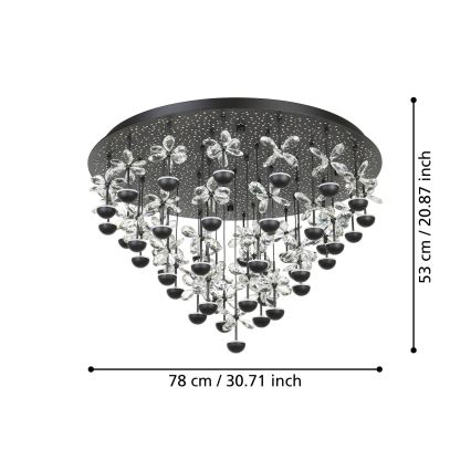 Eglo - Iluminação de teto LED com regulação LED/77,4W/230V 3000K preto