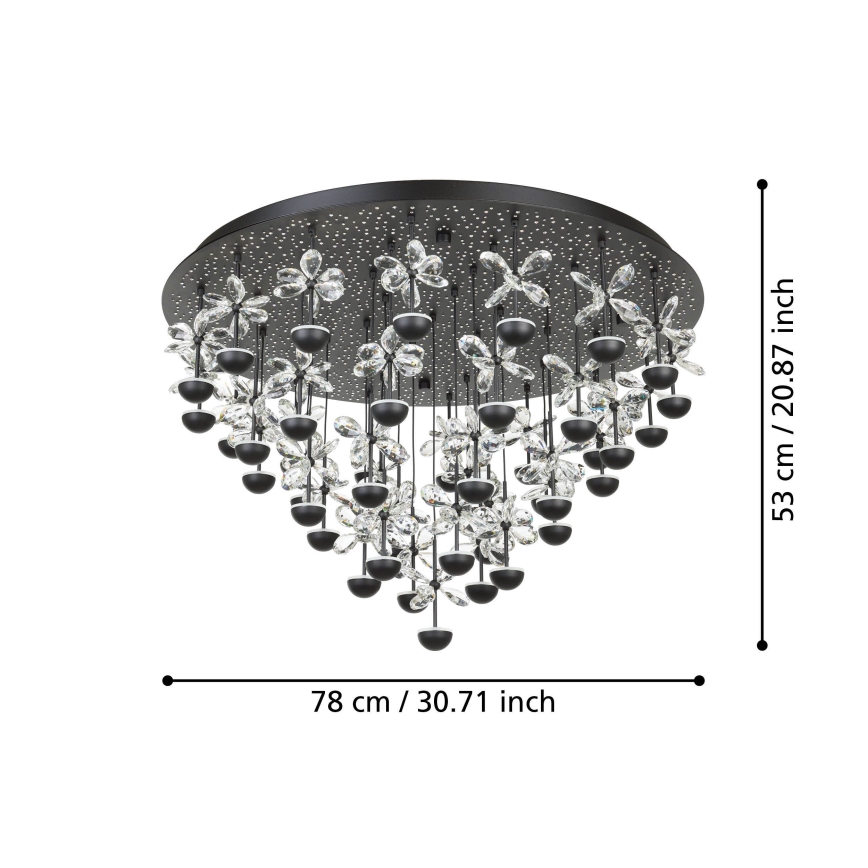 Eglo - Iluminação de teto LED com regulação LED/77,4W/230V 3000K preto