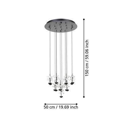 Eglo - Candeeiro suspenso LED com regulação LED/27W/230V 3000K preto