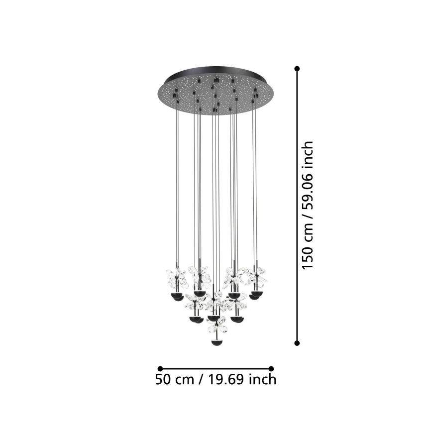 Eglo - Candeeiro suspenso LED com regulação LED/27W/230V 3000K preto