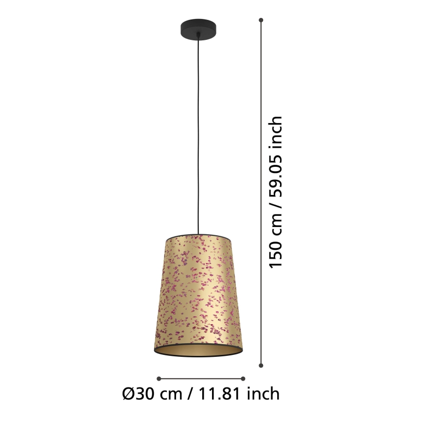 Eglo - Candeeiro suspenso 1xE27/25W/230V dourado/rosa