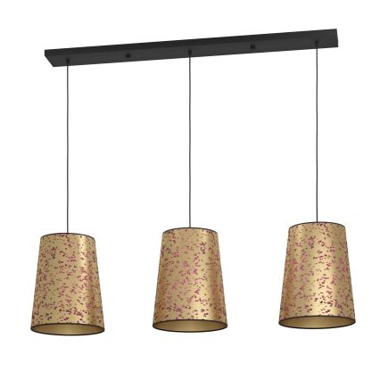 Eglo - Candeeiro suspenso 3xE27/25W/230V dourado/rosa