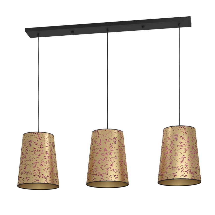 Eglo - Candeeiro suspenso 3xE27/25W/230V dourado/rosa