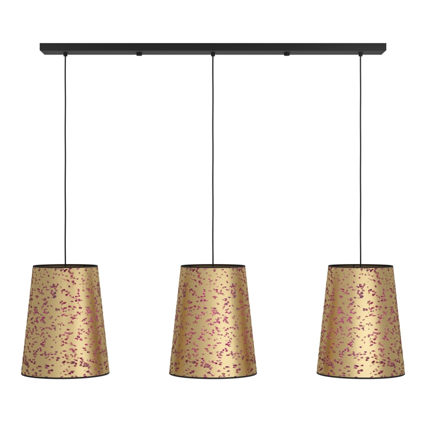 Eglo - Candeeiro suspenso 3xE27/25W/230V dourado/rosa