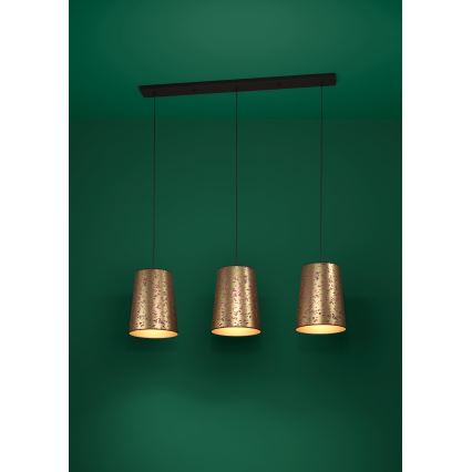 Eglo - Candeeiro suspenso 3xE27/25W/230V dourado/rosa