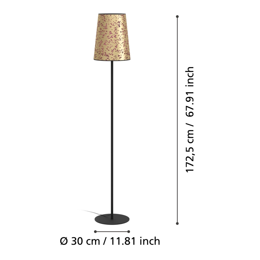 Eglo - Candeeiro de chão 1xE27/25W/230V dourado/rosa