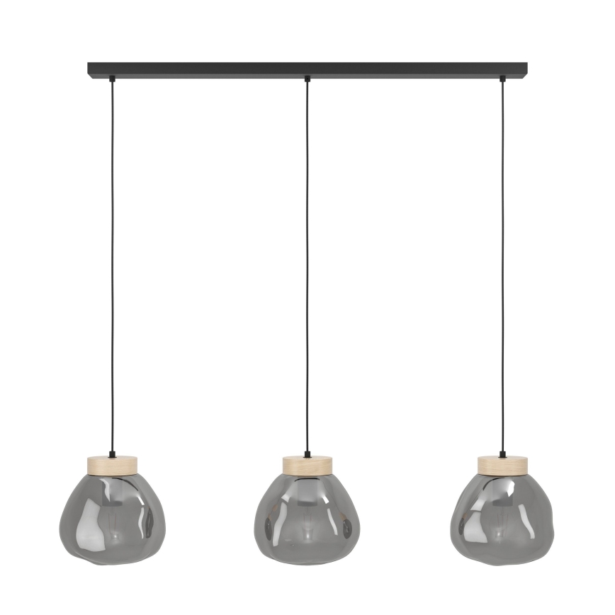 Eglo - Candeeiro suspenso 3xE27/40W/230V fumado