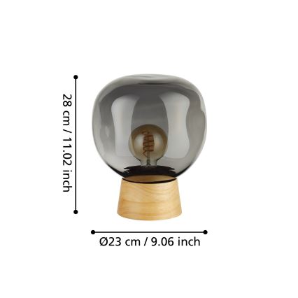 Eglo - Candeeiro de mesa 1xE27/40W/230V fumado
