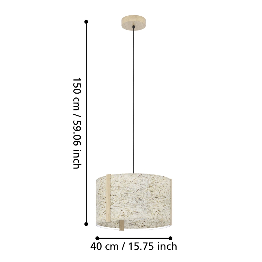 Eglo - Candeeiro suspenso 1xE27/25W/230V bege