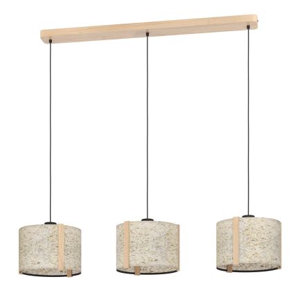 Eglo - Candeeiro suspenso 3xE27/25W/230V bege