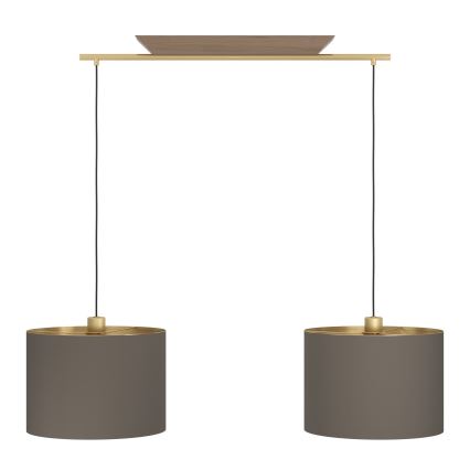 Eglo - Candeeiro suspenso 2xE27/40W/230V castanho/dourado