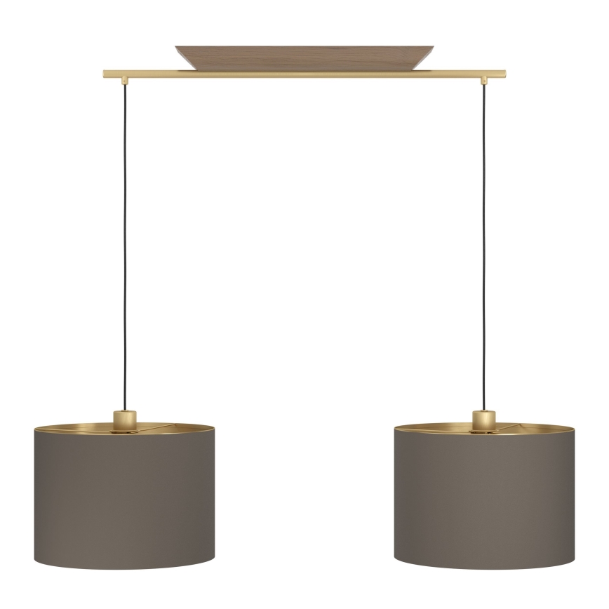 Eglo - Candeeiro suspenso 2xE27/40W/230V castanho/dourado