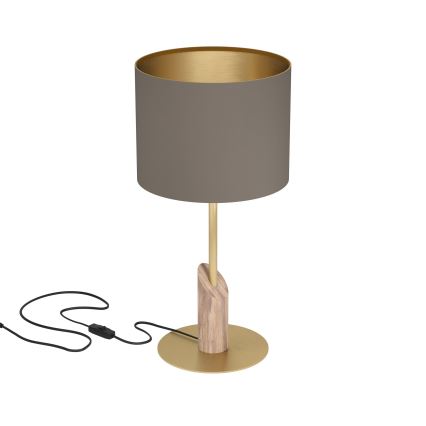 Eglo - Candeeiro de mesa 1xE27/40W/230V castanho/dourado