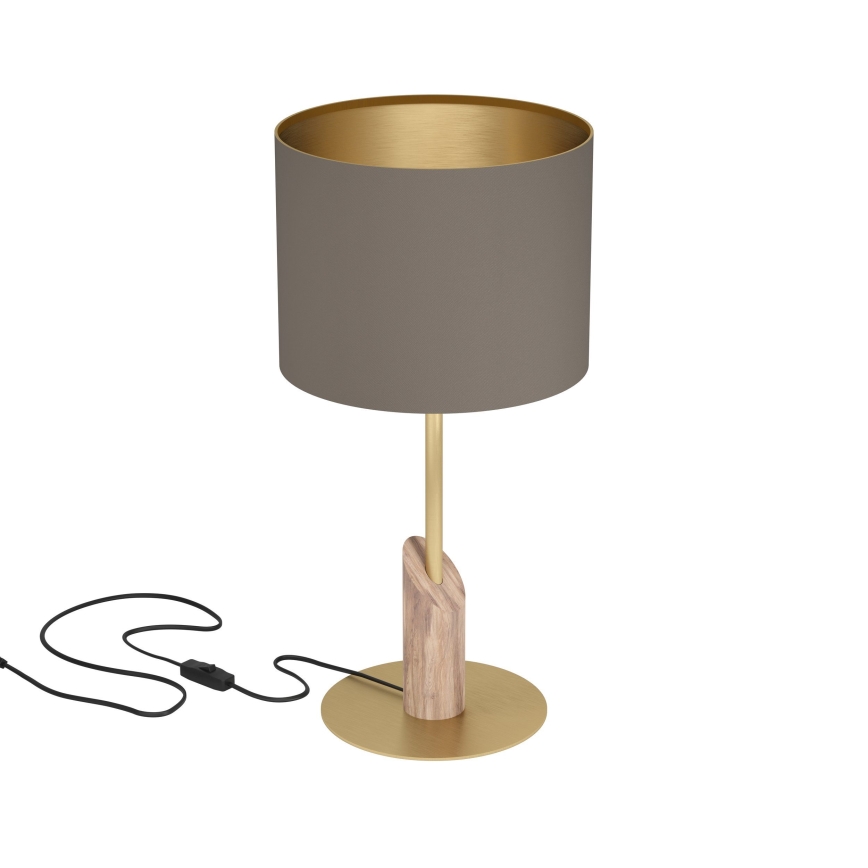 Eglo - Candeeiro de mesa 1xE27/40W/230V castanho/dourado