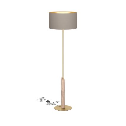 Eglo - Candeeiro de chão 1xE27/40W/230V castanho/dourado