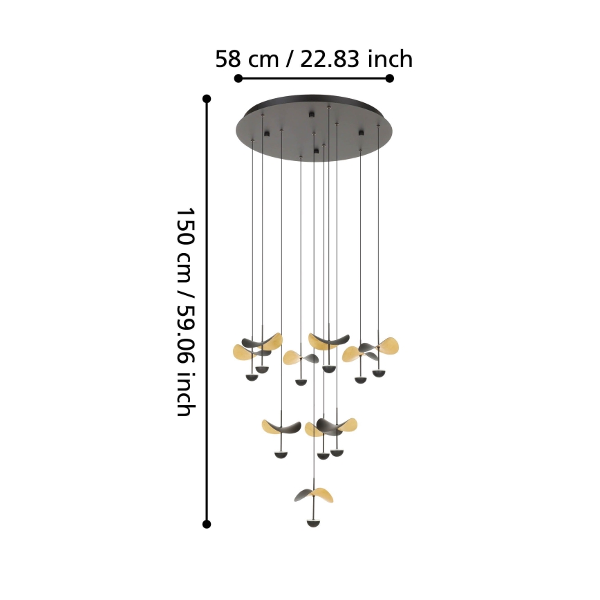 Eglo - Candeeiro suspenso LED com regulação 10xLED/2,3W/230V 3000K diâmetro 58 cm
