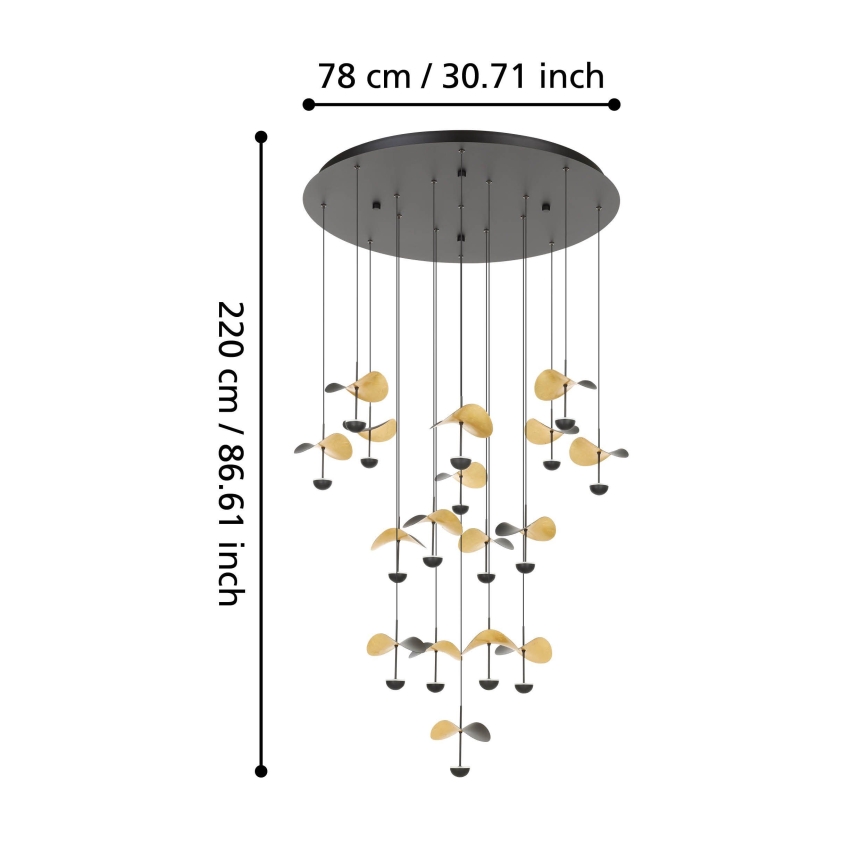 Eglo - Candeeiro suspenso LED com regulação 17xLED/2,3W/230V 3000K diâmetro 78 cm