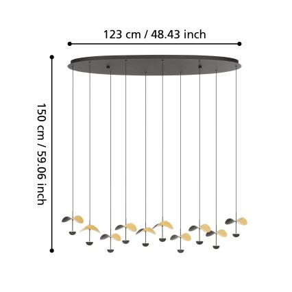 Eglo - Candeeiro suspenso LED com regulação 10xLED/2,3W/230V 3000K