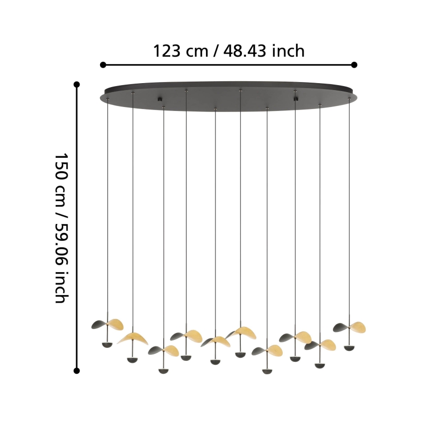Eglo - Candeeiro suspenso LED com regulação 10xLED/2,3W/230V 3000K