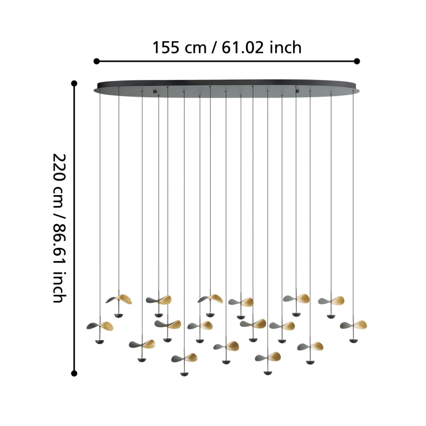 Eglo - Candeeiro suspenso LED com regulação 17xLED/2,3W/230V 3000K