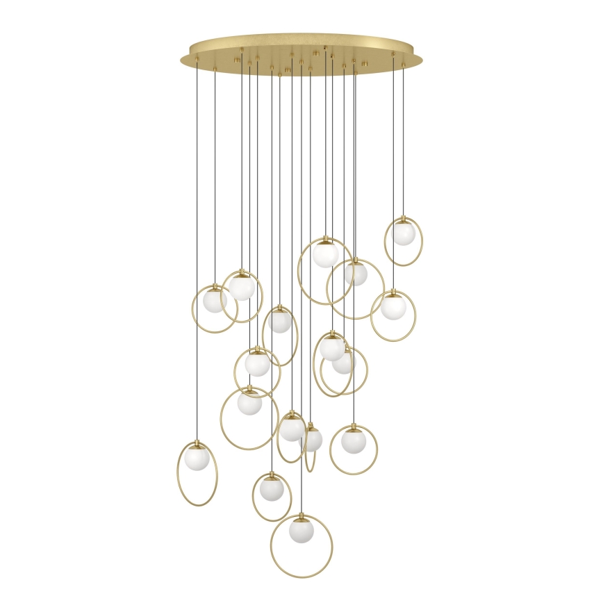 Eglo - Candeeiro suspenso LED com regulação 17xLED/3W/230V 3000K diâmetro 78 cm dourado
