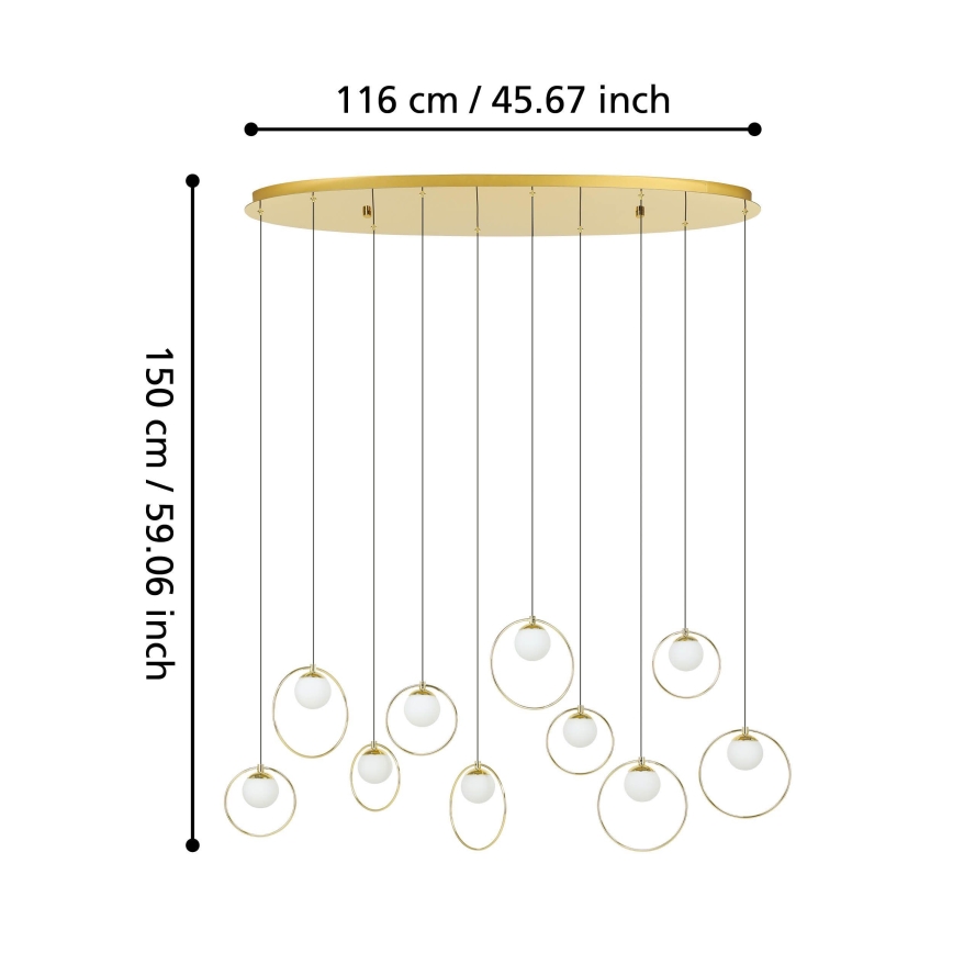 Eglo - Candeeiro suspenso LED com regulação 10xLED/3W/230V 3000K dourado