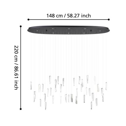 Eglo - Candeeiro suspenso LED com regulação 8xLED/4,2W/230V 3000K transparente
