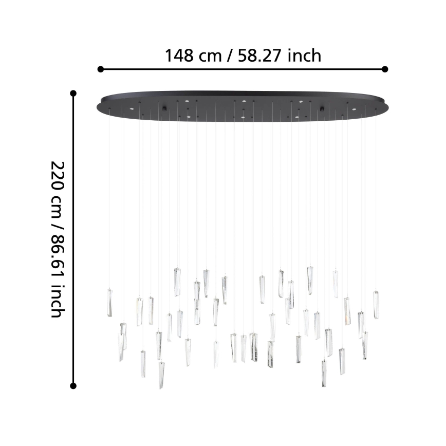 Eglo - Candeeiro suspenso LED com regulação 8xLED/4,2W/230V 3000K transparente