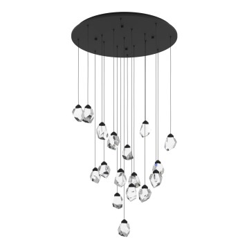 Eglo 390357 - Candeeiro suspenso LED com regulação SINDICAT 17xLED/3W/230V preto/transparente