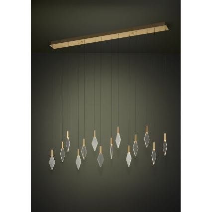Eglo - Candeeiro suspenso LED com regulação 14xLED/3,3W/230V 3000K dourado